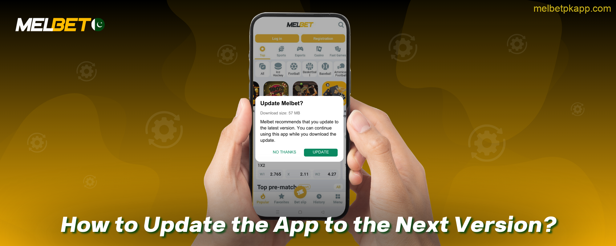 In order to update the Melbet application, users from Pakistan should go to the application settings and click the ‘update’ button